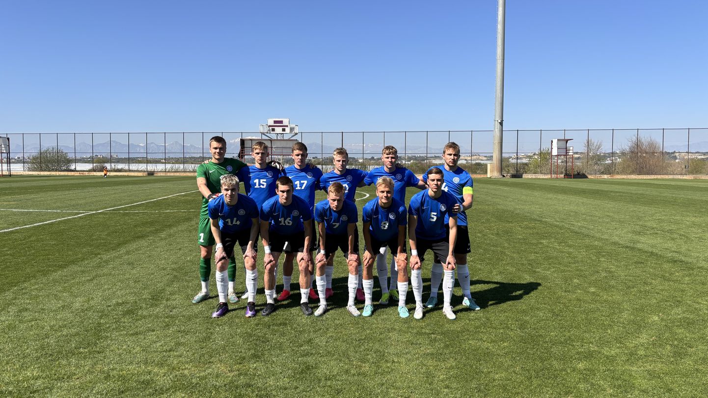 Eesti noormeeste U21 koondise algkoosseis Rootsi klubi Nordic United FC vastu.