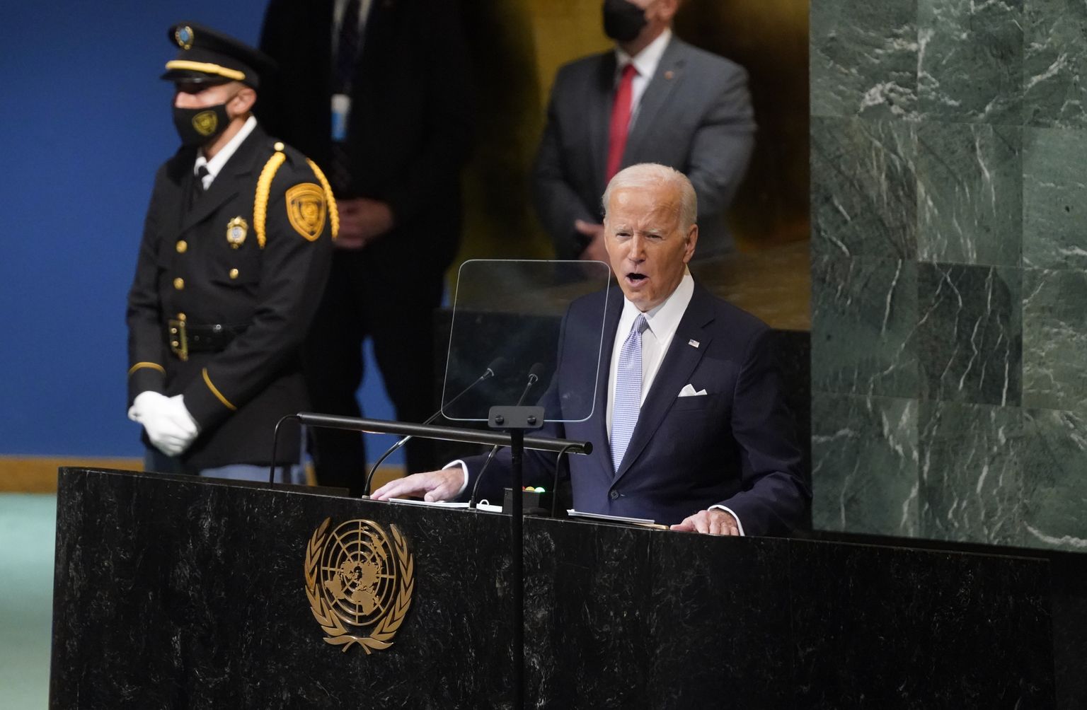 USA president Joe Biden kõnelemas täna ÜRO Peaassambleel New Yorgis.