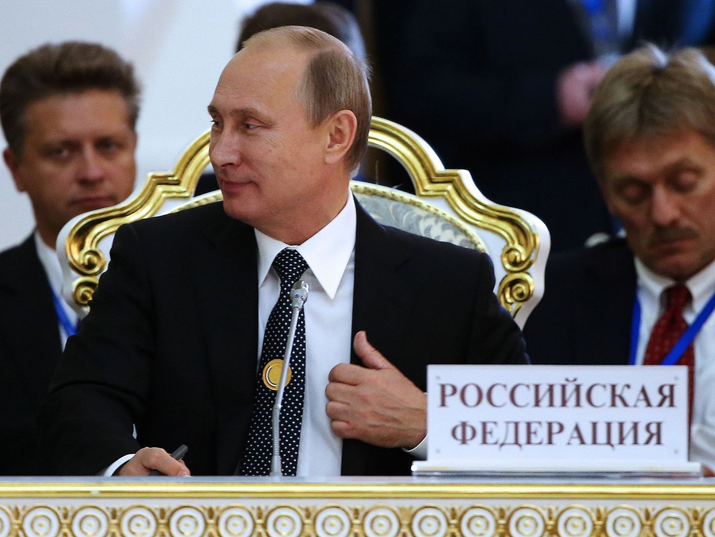 Владимир Путин на саммите ШОС в Душанбе.