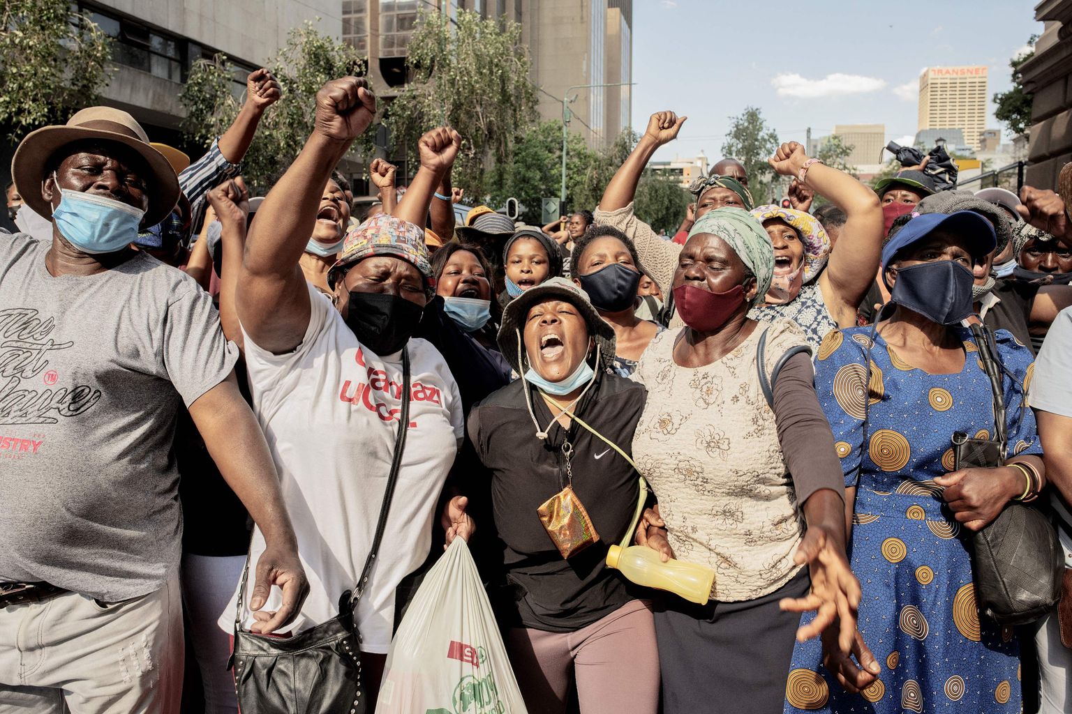 Korruptsioonivastane meeleavaldus ANC peakorteri juures Johannesburgis.
