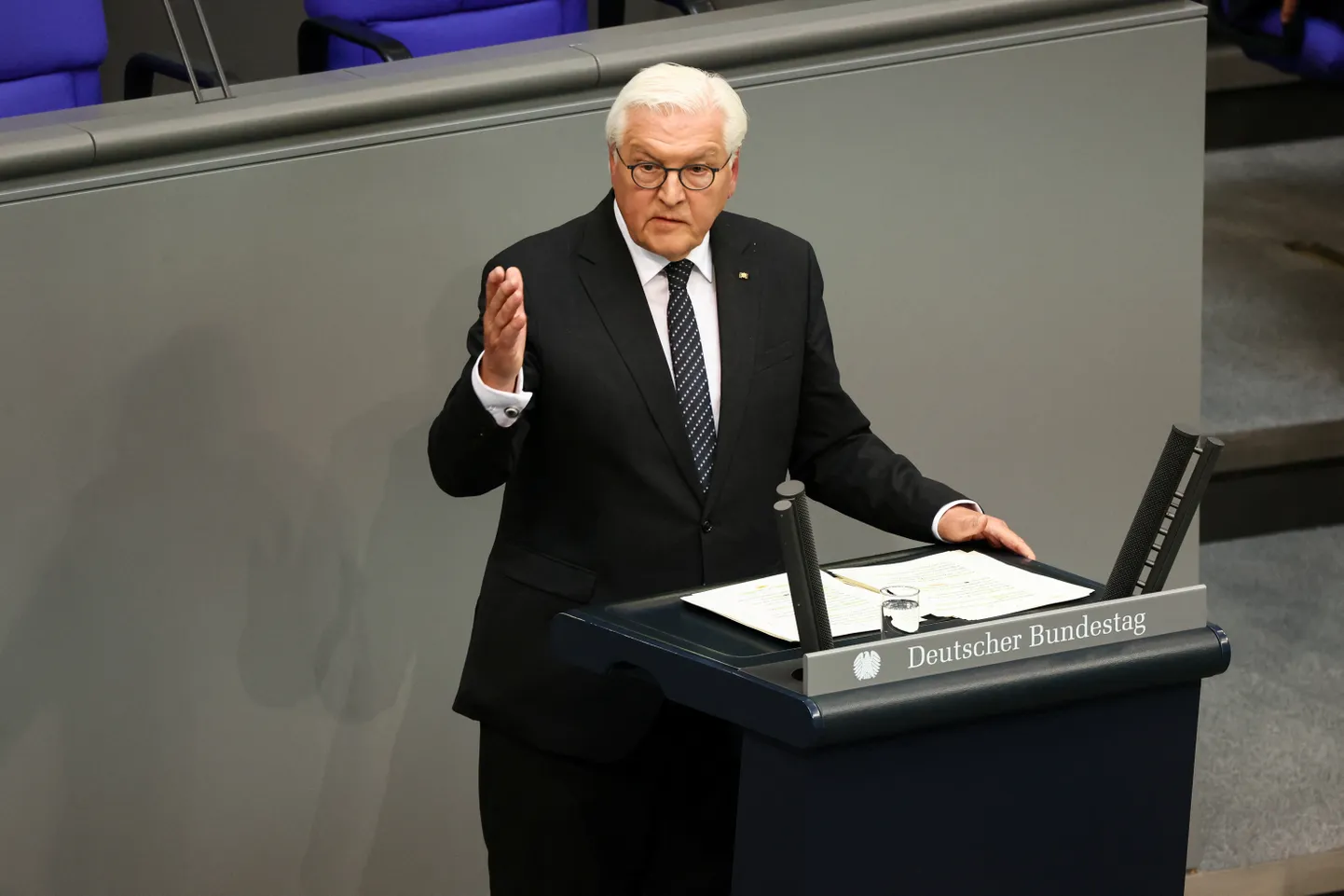 Президент Германии выступает в Бундестаге.
