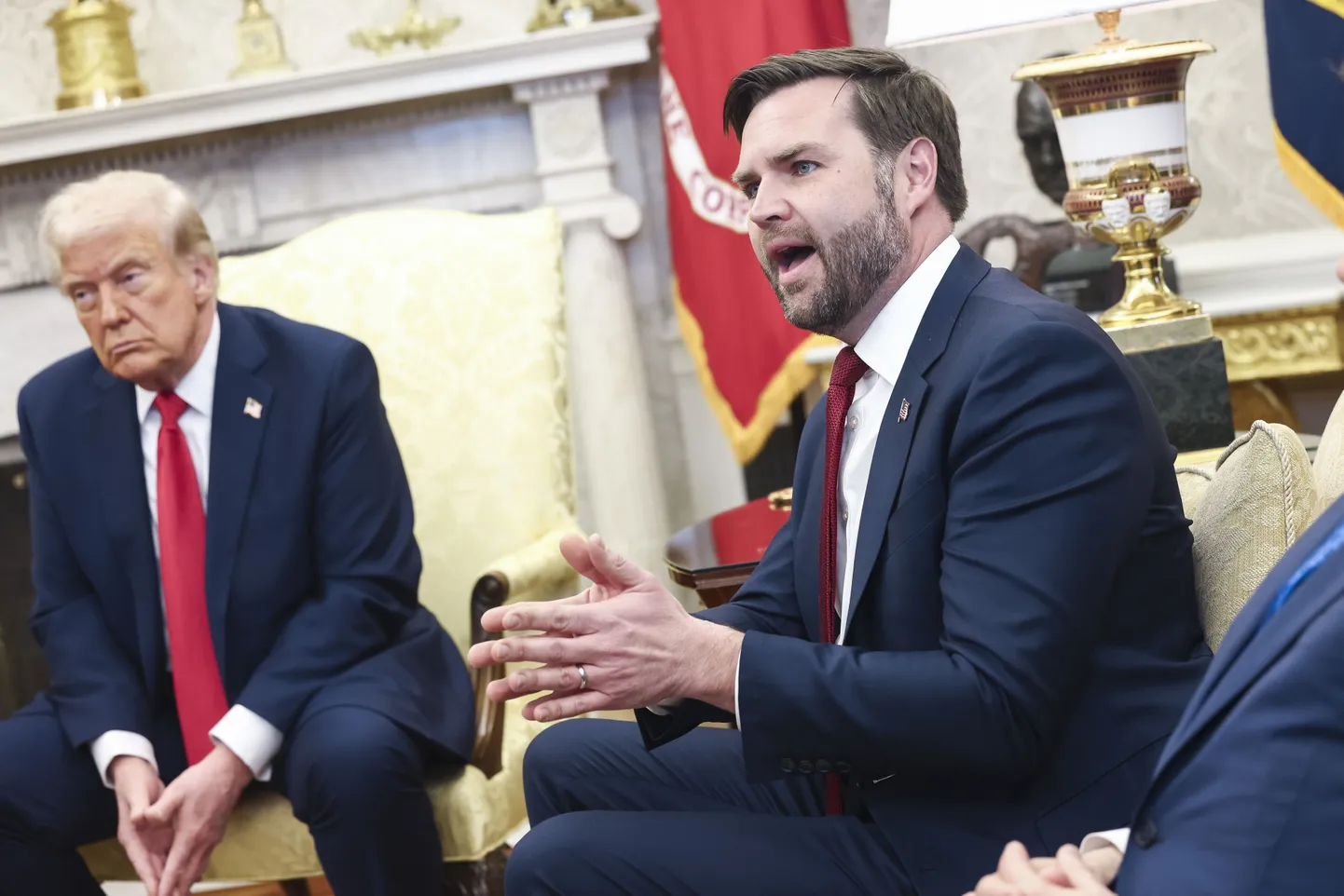 USA asepresident J. D. Vance eile Donald Trumpi ja Volodõmõr Zelenskõi kohtumisel sõna võtmas.
