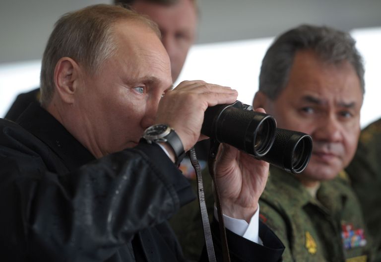 Vladimir Putin Zapad 2013 jälgimas. Foto: Aleksei Družinin/TASS/Scanpix