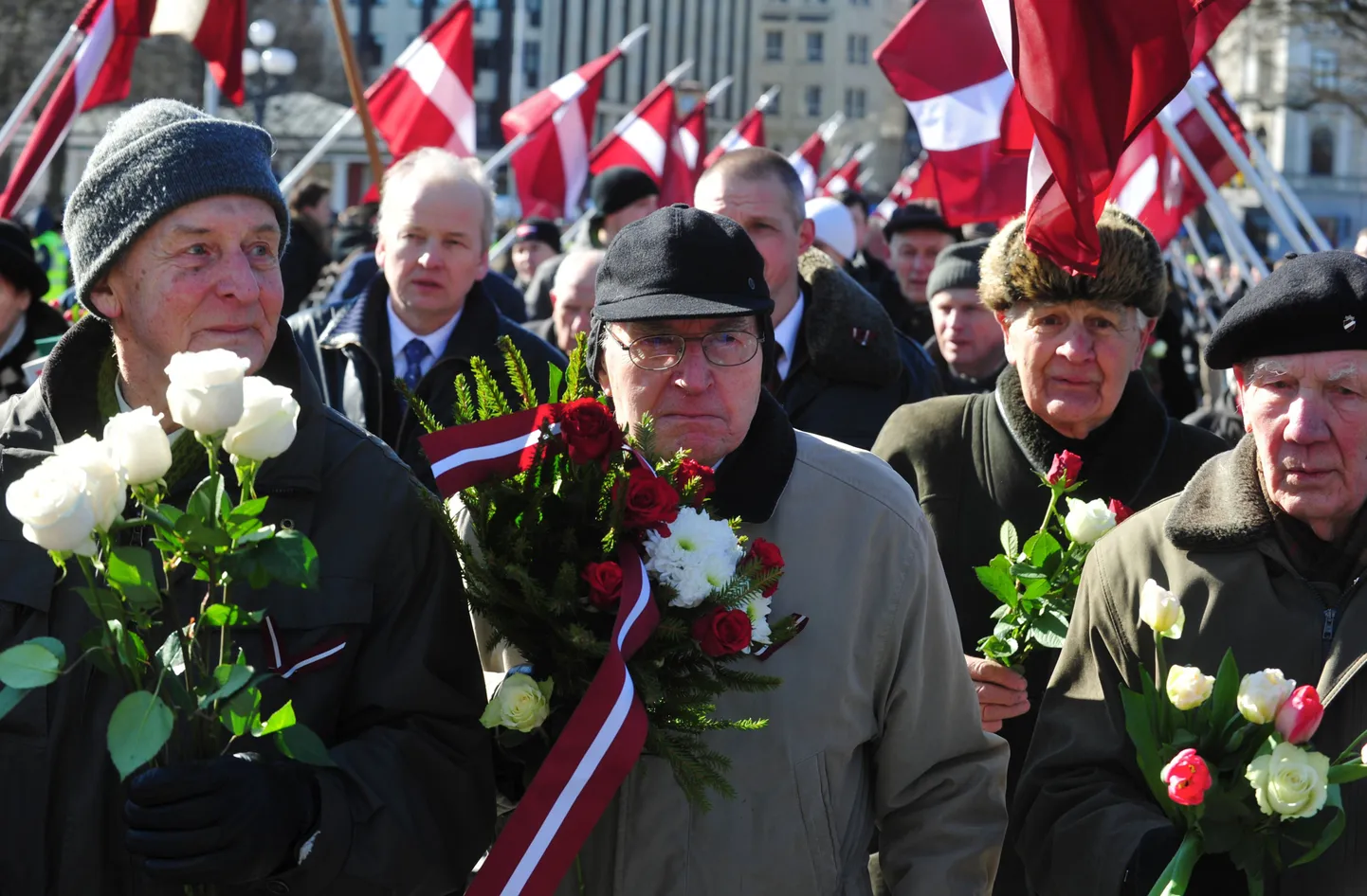 Шествие бывших легионеров SS в Латвии 16 марта 2013 года.