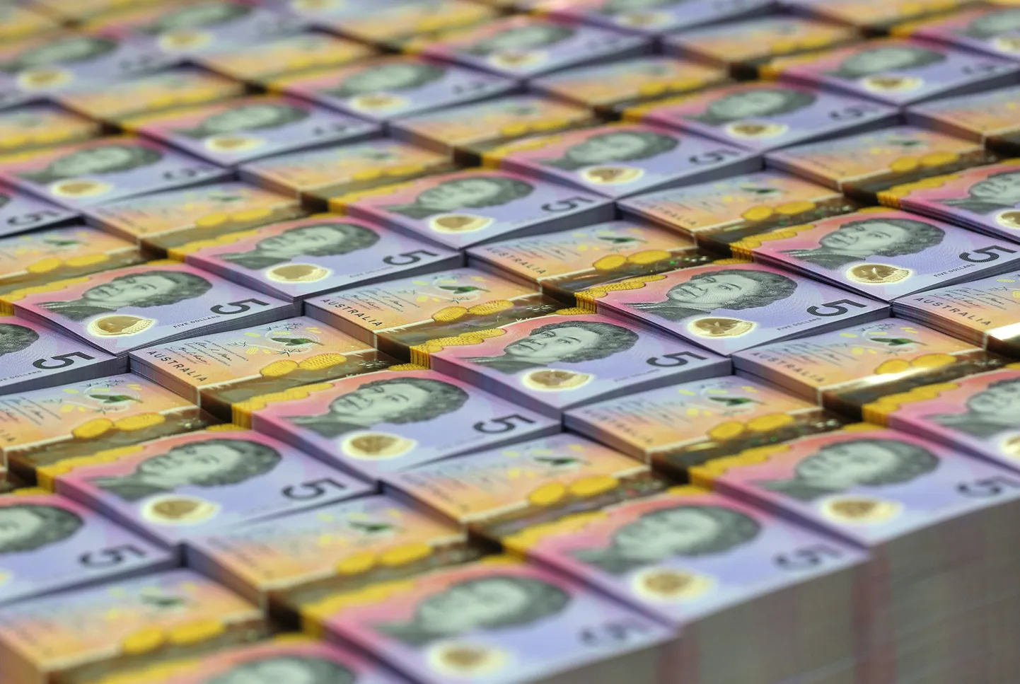 Austraalia 5-dollarilised kupüürid. Pilt on illustreeriv