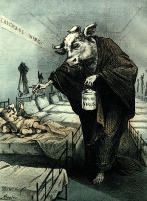 Vaktsineerimisevastane karikatuur 1880ndatest.