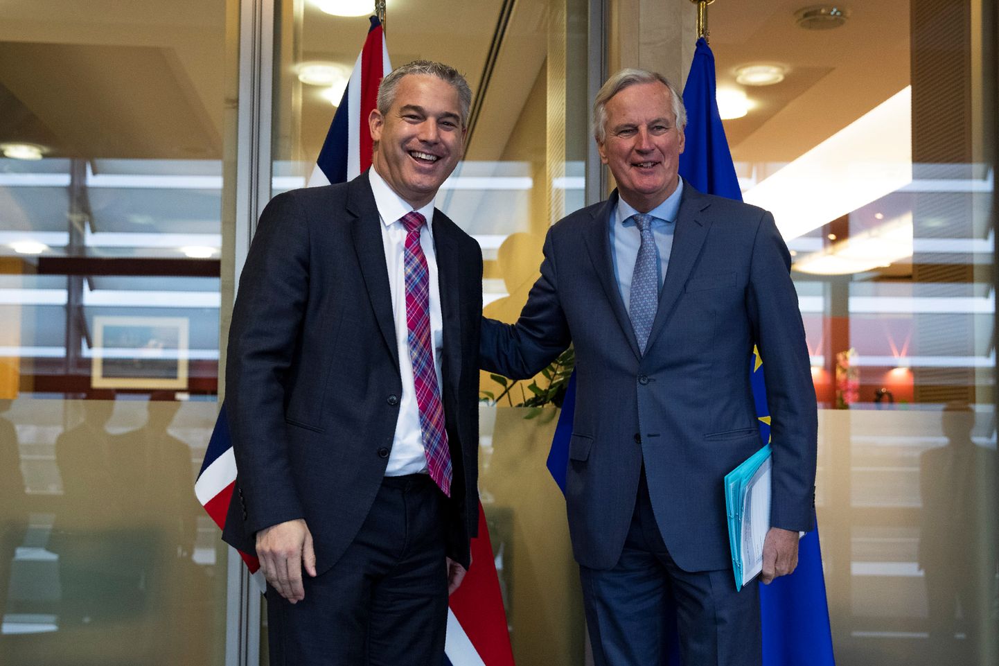 Briti Brexiti minister Stephen Barclay ja EL-i Brexiti pealäbirääkija Michel Barnier.