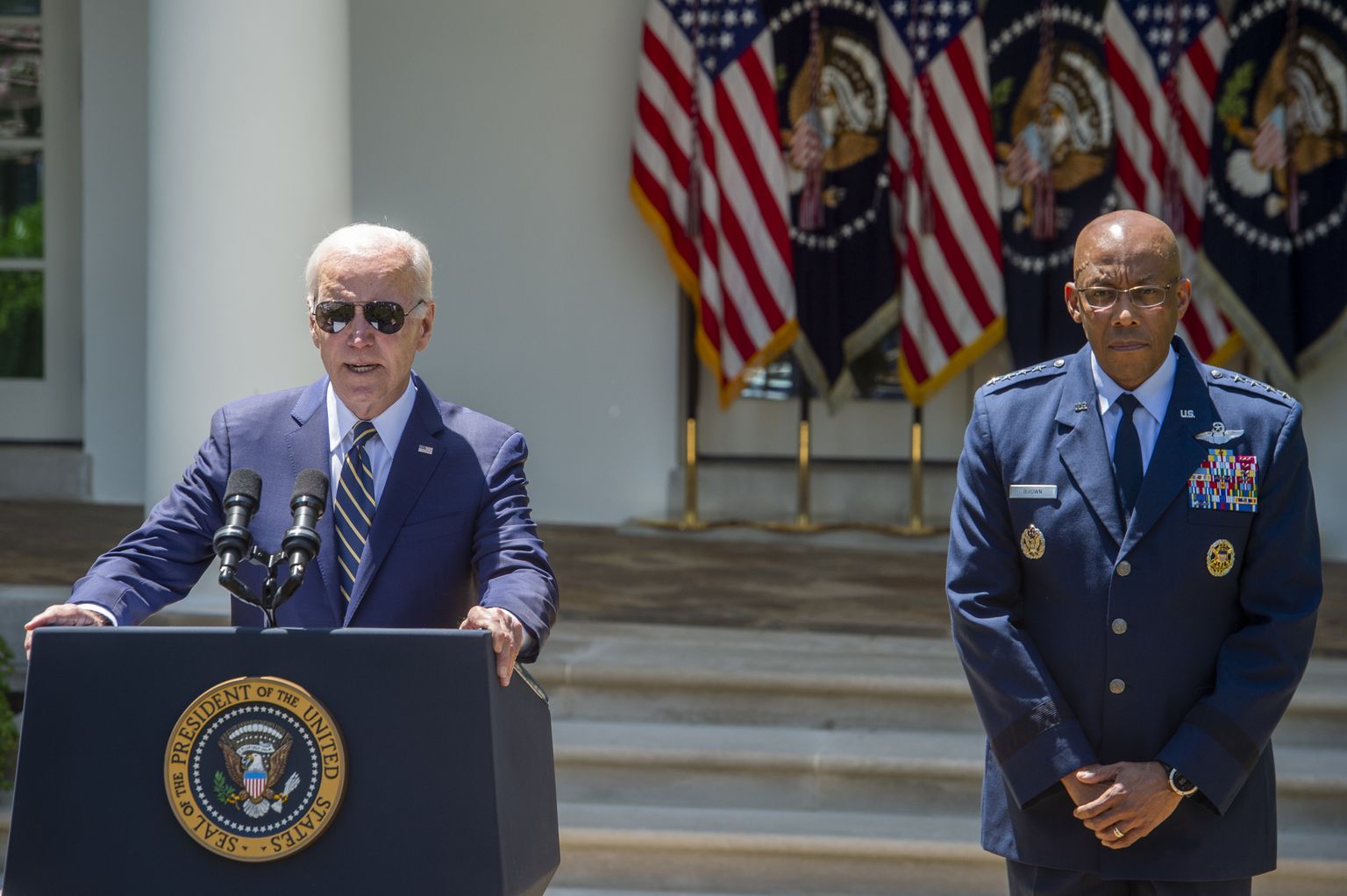 USA president Joe Biden ja kindral Charles Q. Brown.
