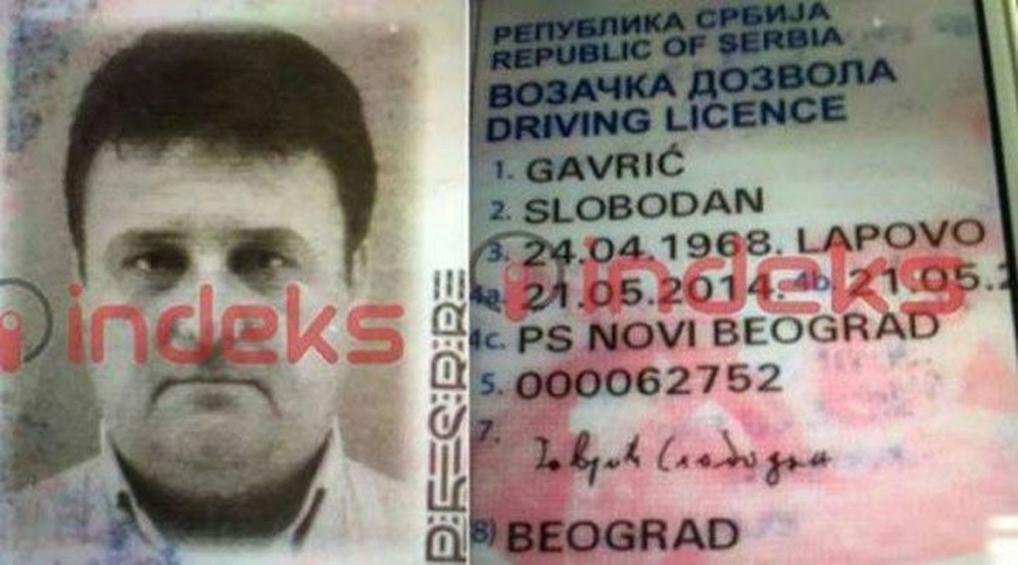Slobodan Gavrici autost leiti 2014. aasta detsembris 12 kilogrammi lõhkeaineid.