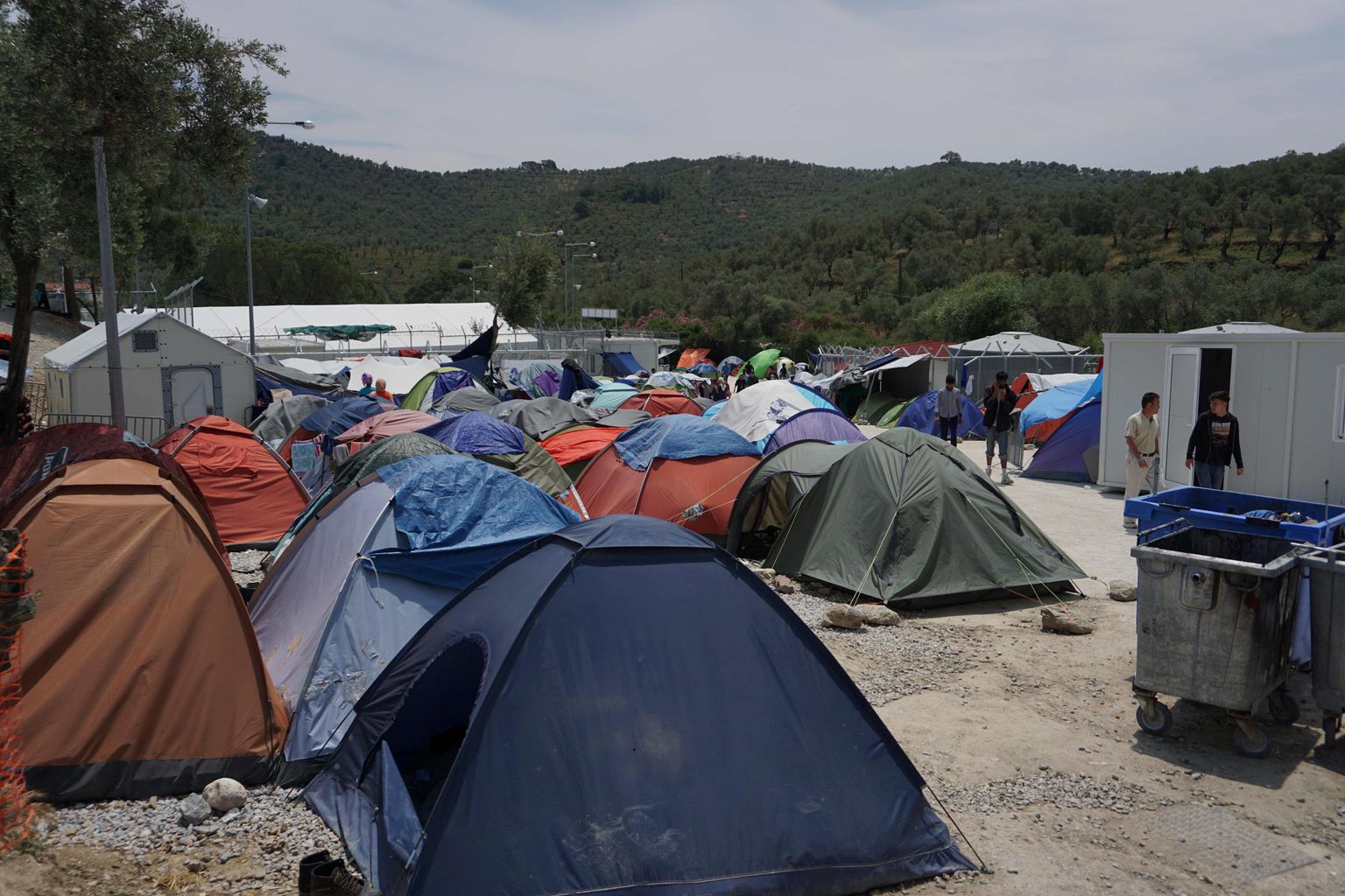 Põgenike telgid Lesbose saarel.