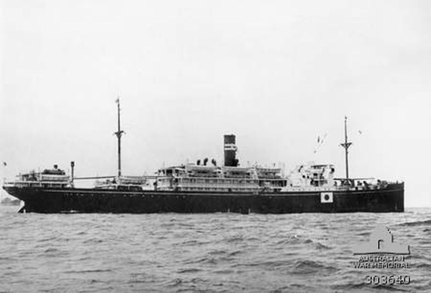 Корабль Montevideo Maru. Историческое фото.