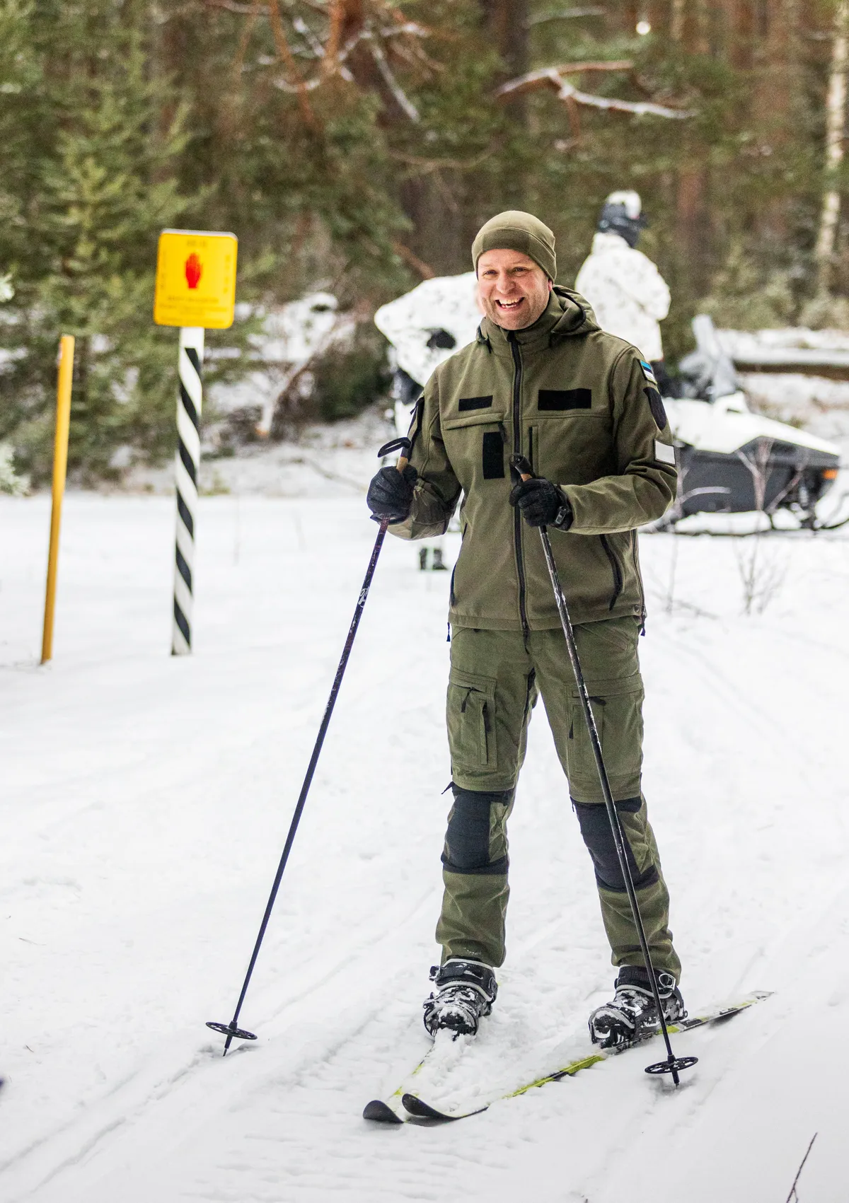 Estonian Interior Minister Lauri Läänemets (Social Democratic Party) inspecting the state border in southeastern Estonia.