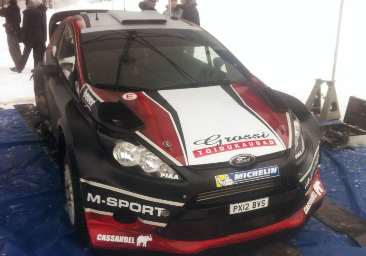 Ott Tänaku võistlusauto enne Rootsi rallit.