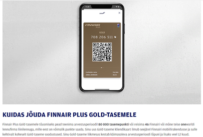Finnair Plus Gold tase võimaldab ka sissepääsu äriklassi ootesaalidesse.