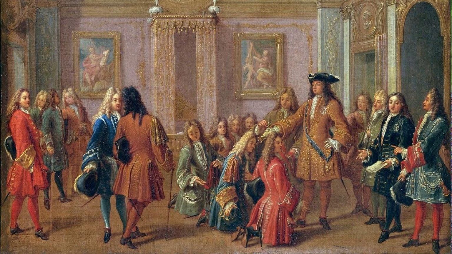 Õukondlik misanstseen Versailles’ lossis kuningas Louis XIV valitsusajal.