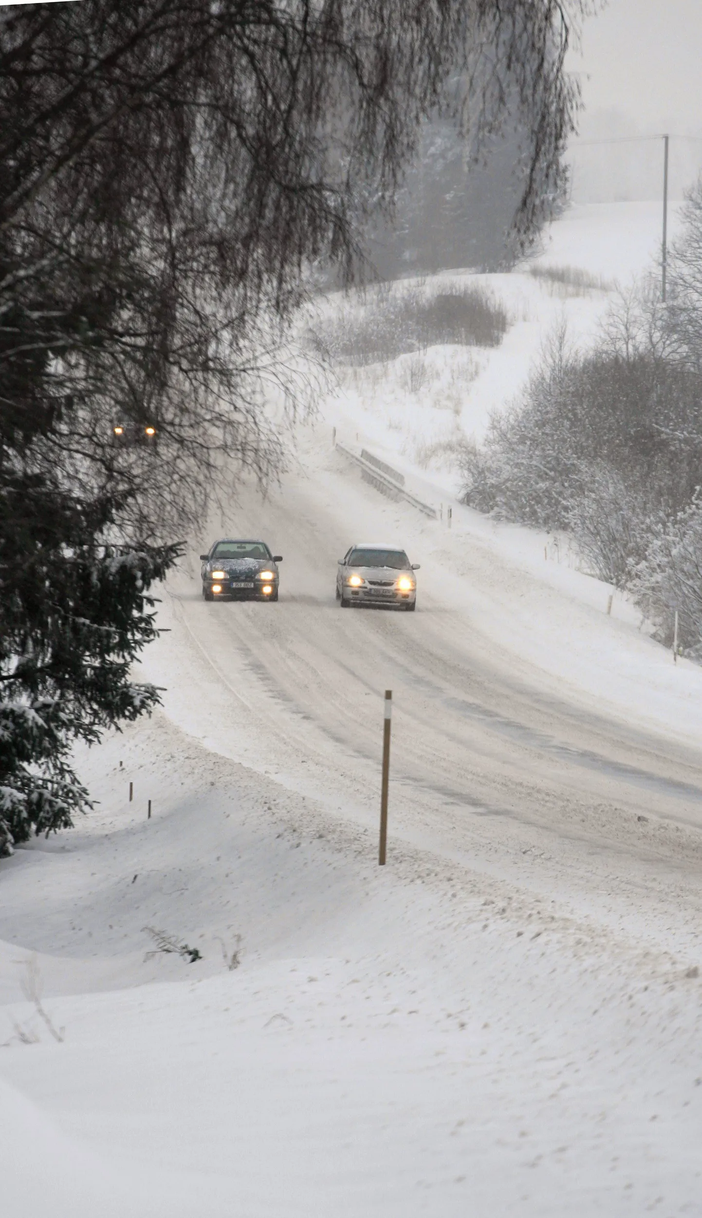 SAKALA01:TALV : VILJANDI, EESTI, 19JAN12
Talvine maantee. Kehvad liiklusolud. Lumine maantee.
er/ Foto ELMO RIIG/ SAKALA