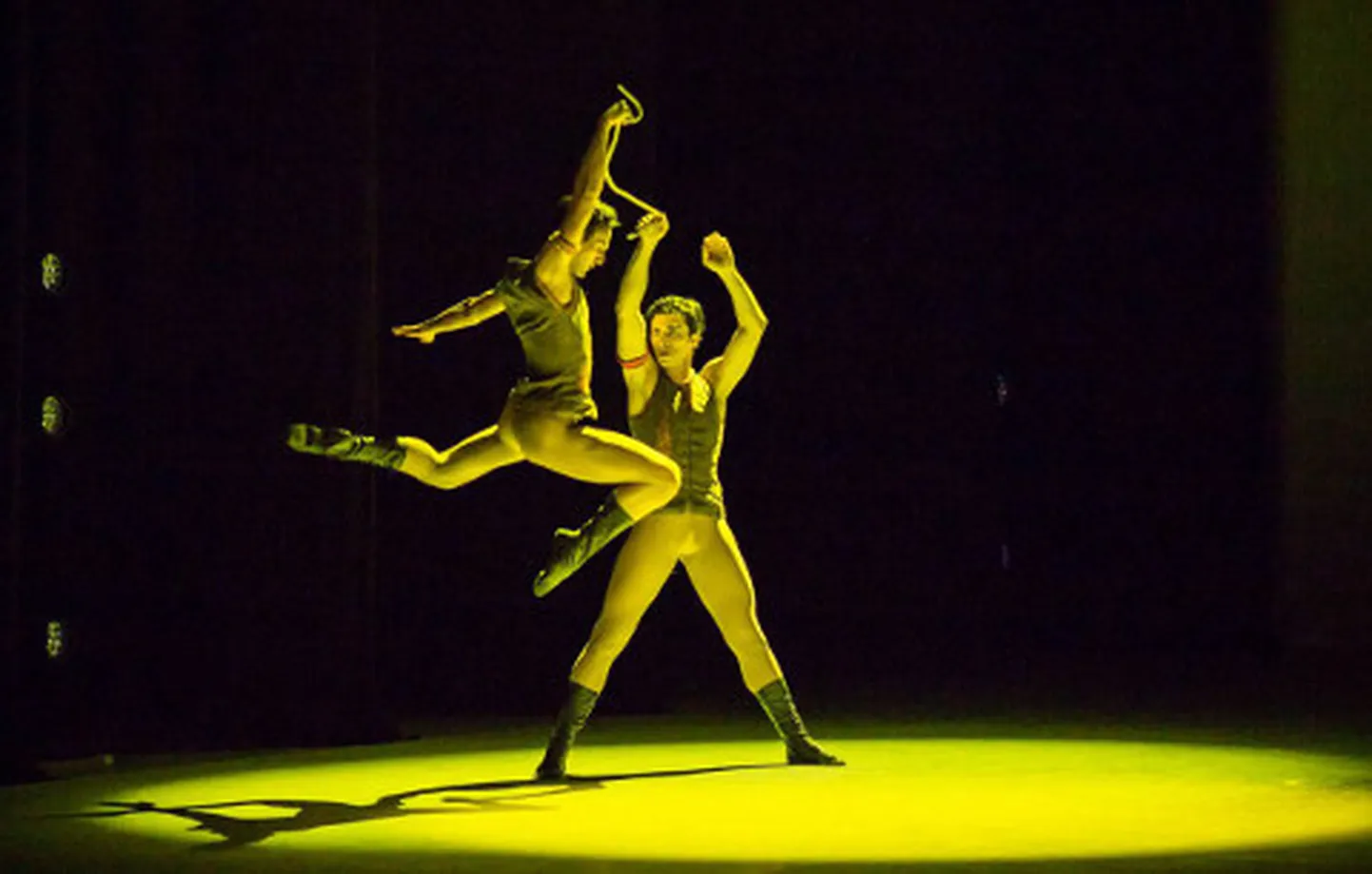 Thbilisi riikliku ooperi- ja balletiteatri artistid vallutasid Jõhvi balletifestivali paljunäinud publiku südamed oma meisterlikkuse ja lihvitud liigutustega. Stseen balletist "Sagalobeli".