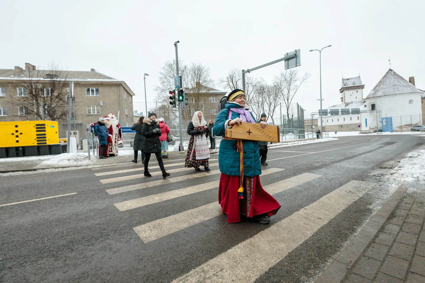 Narva piiripunkt mõned aastad tagasi uusaastapühade aegu.