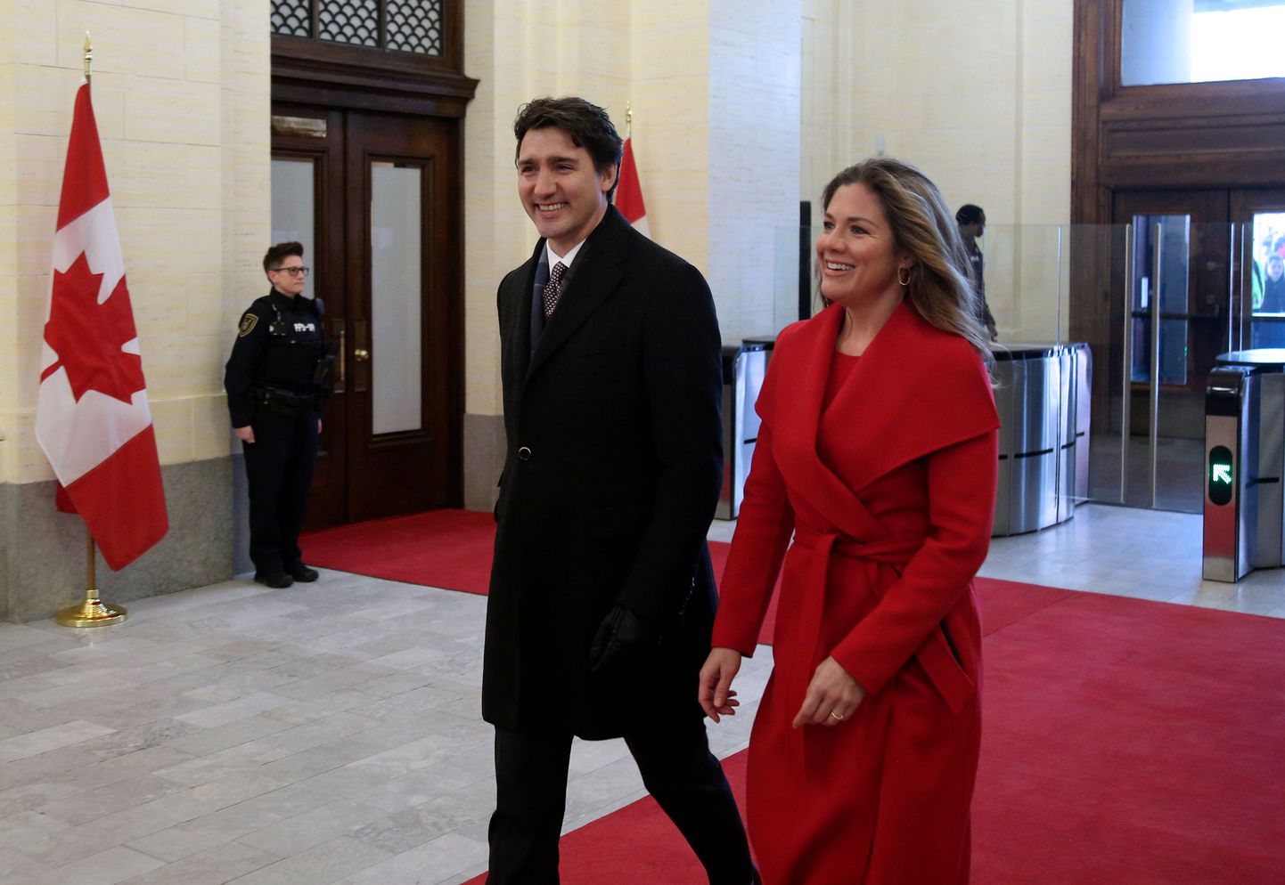Kanādas premjerministrs Džastins Trudo un sieva Sofija Greguāra-Trudo 