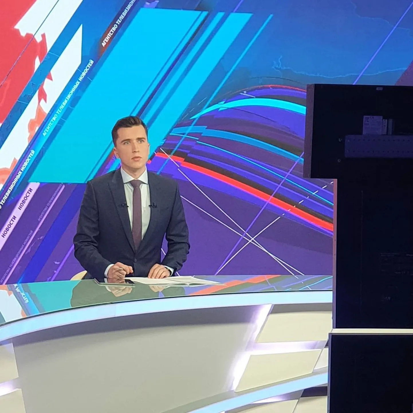 Uudisteankur Sergei Kozlovitš viimast korda stuudios.
