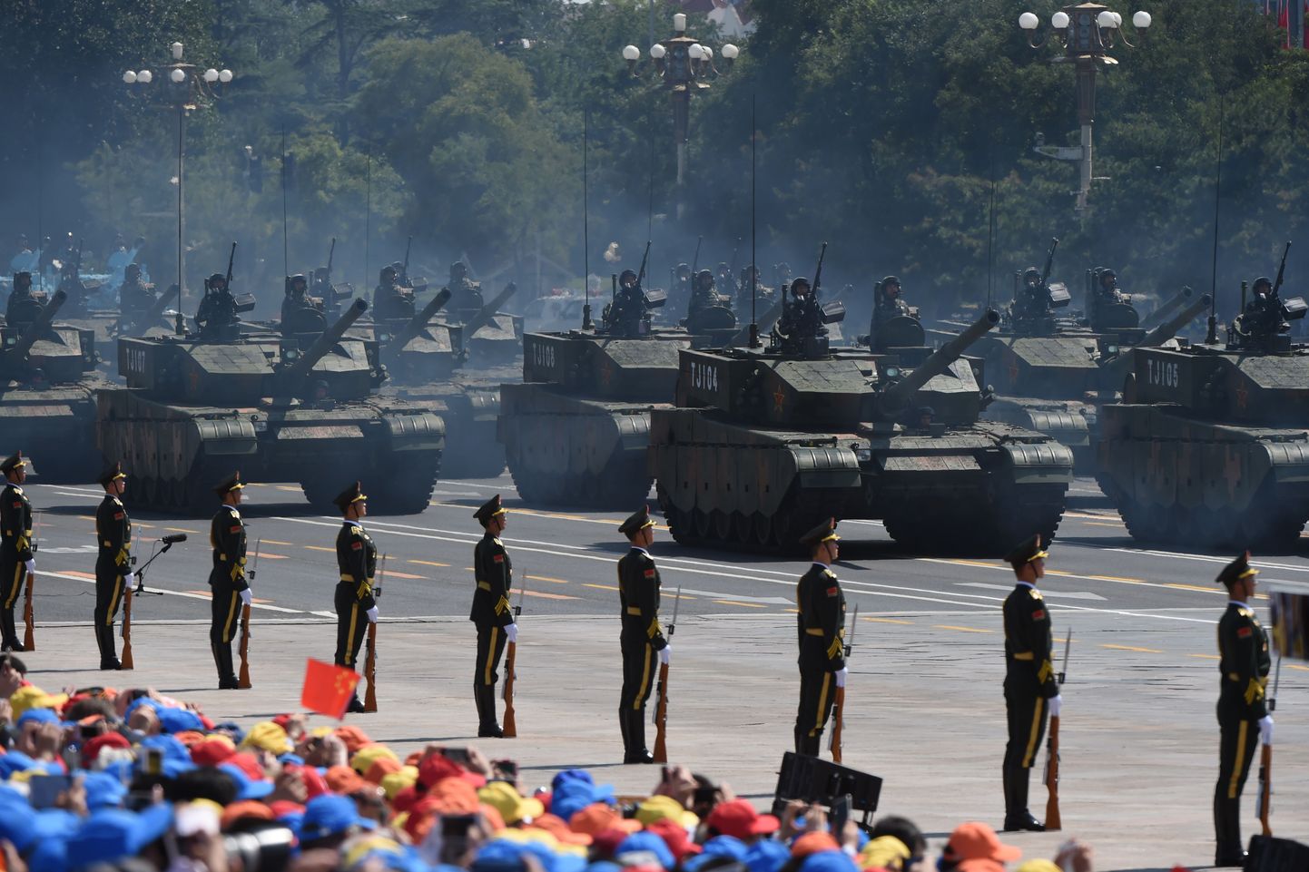 Sõjaväeparaad Pekingi Tiananmeni väljakul.