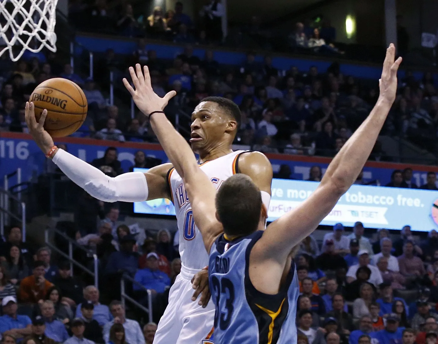 Russell Westbrook läbimurdel.
