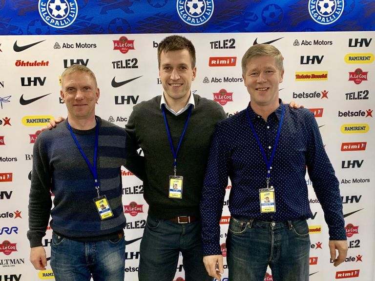 Rakvere spordikeskust esindasid seminaril Eesti Jalgpalli Liidus staadionimeister Andrus Lein (vasakult), direktor Siim Tuus ja haldusjuht Andres Uska.