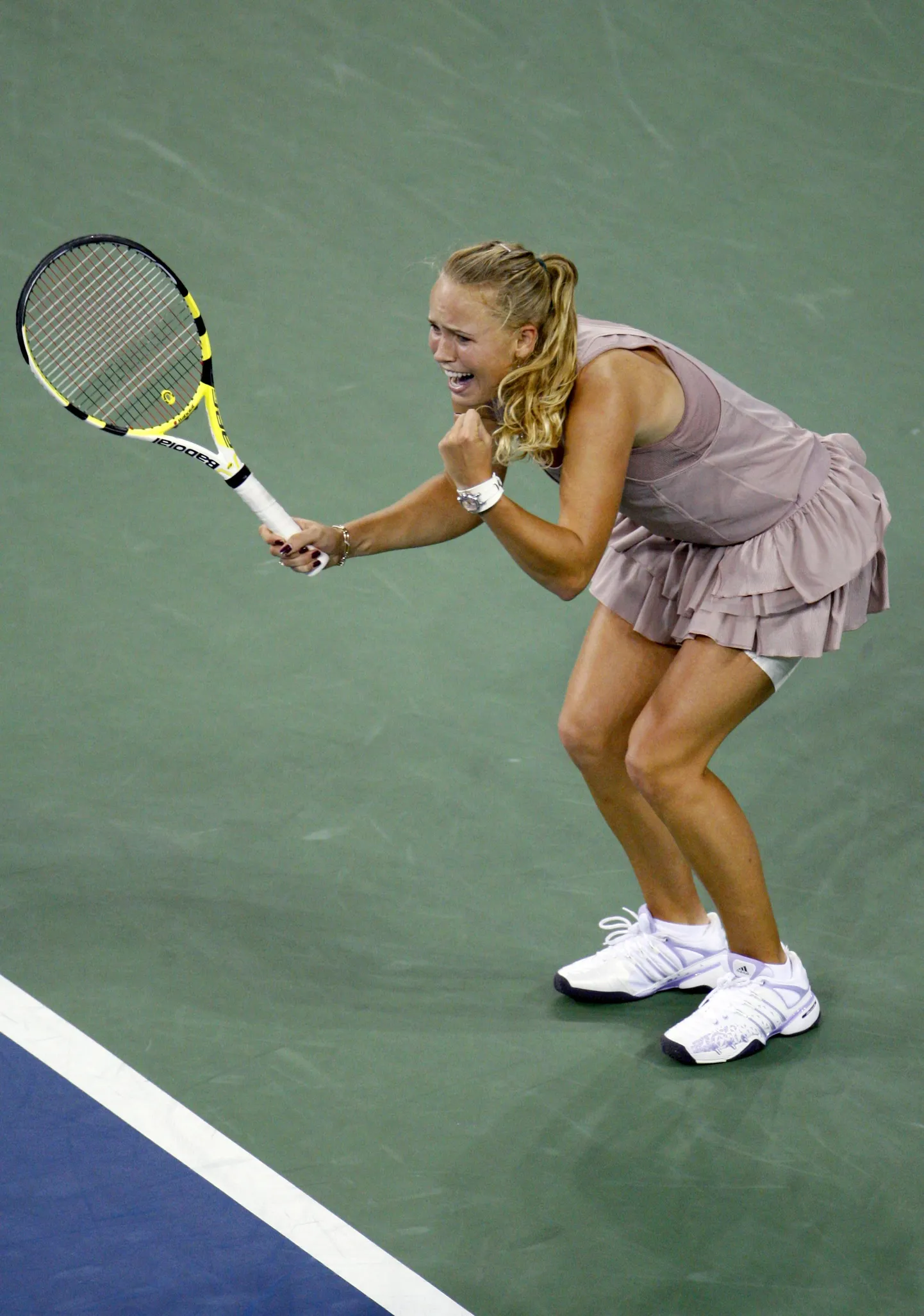 Caroline Wozniacki rõõmustamas.
