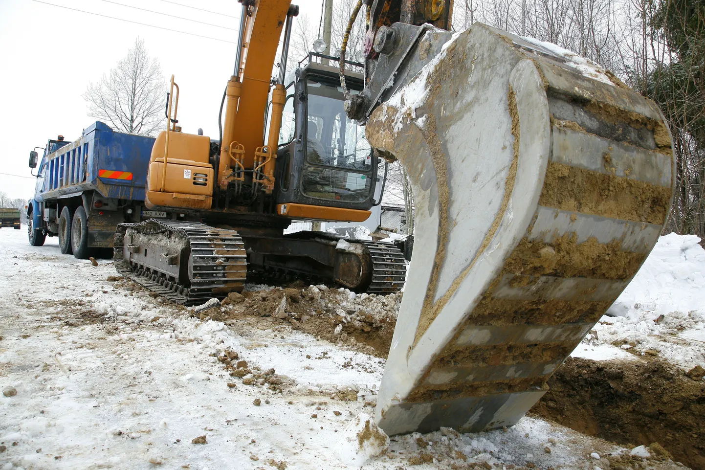 Ekskavaator. Foto on illustreeriv.