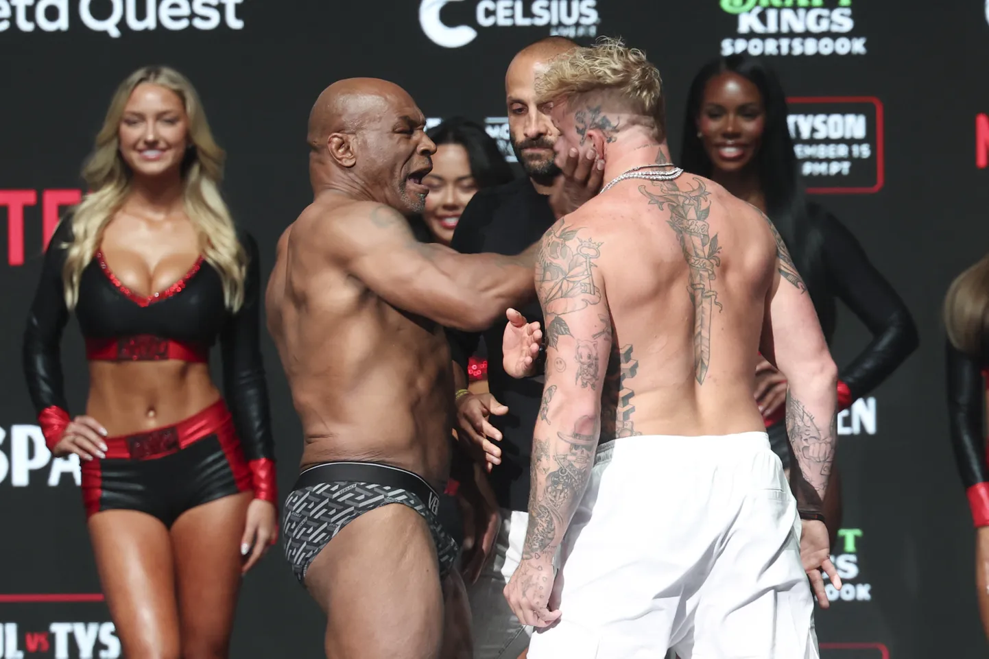 Mike Tyson löömas Jake Pauli.