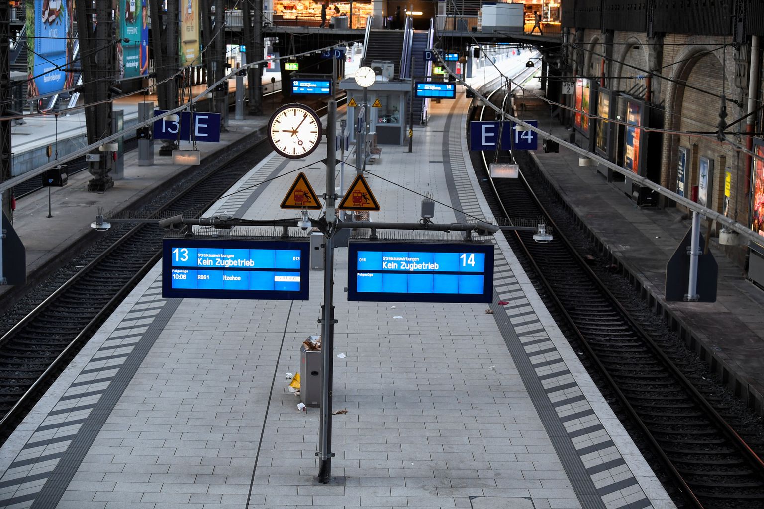 Streigi tõttu tühi Hamburgi rongijaam.