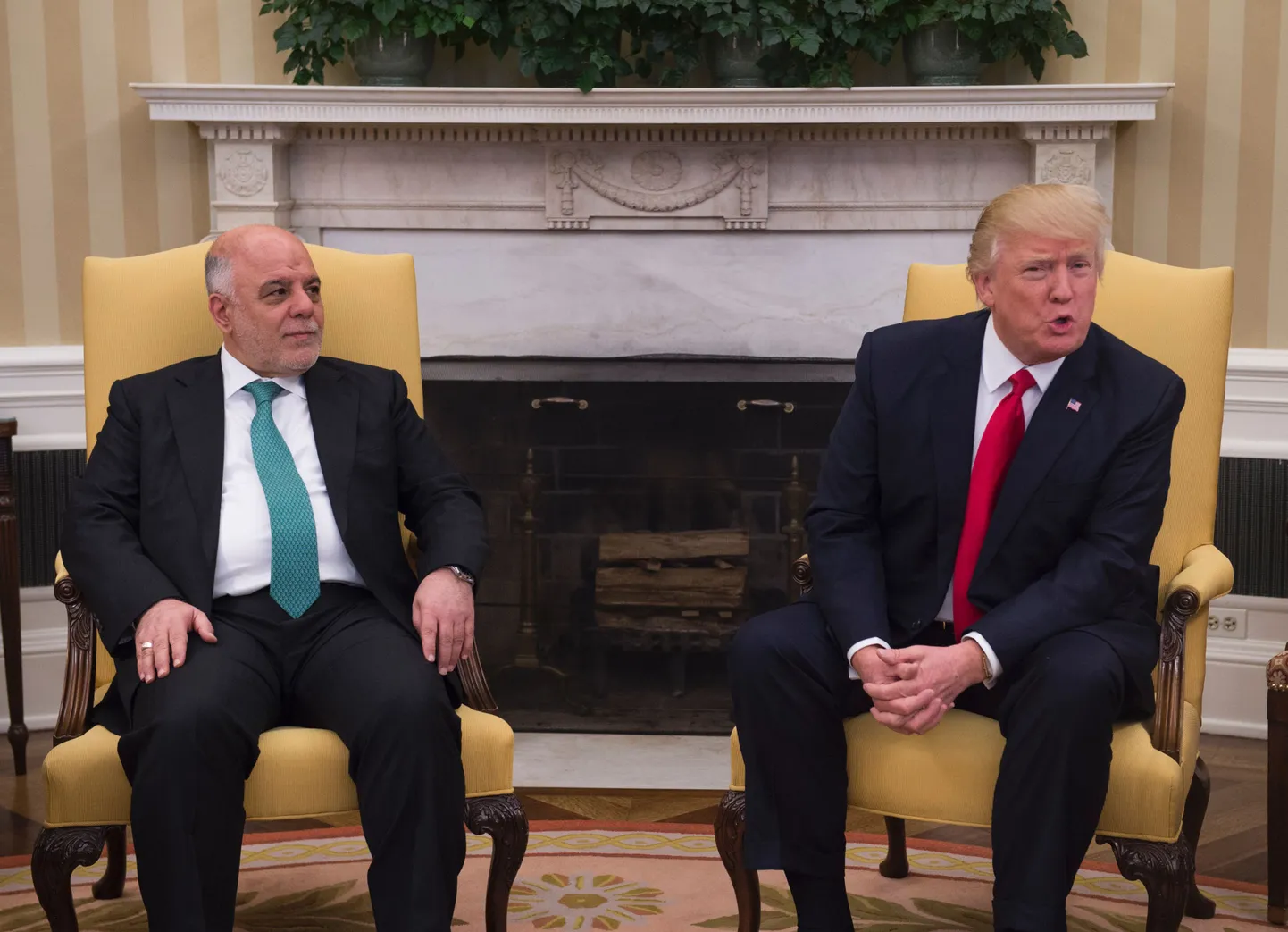 USA president Donald Trump ja Iraagi peaminister Haidel al-Abadi kohtumisel Valges Majas.