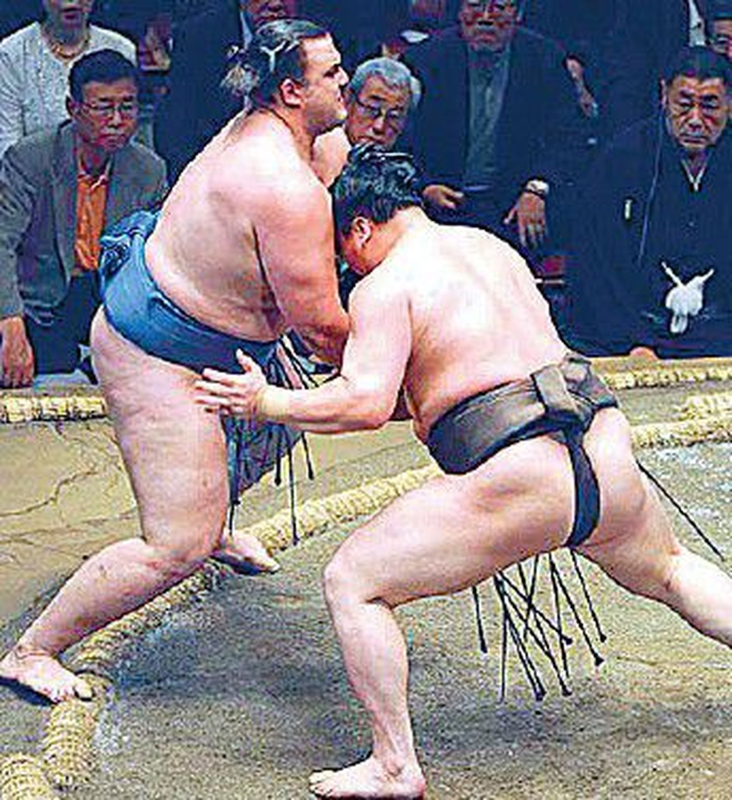 Баруто не слишком доволен результатами своего участия в турнире Нацу басе. На фото: Баруто борется с Хакухо.