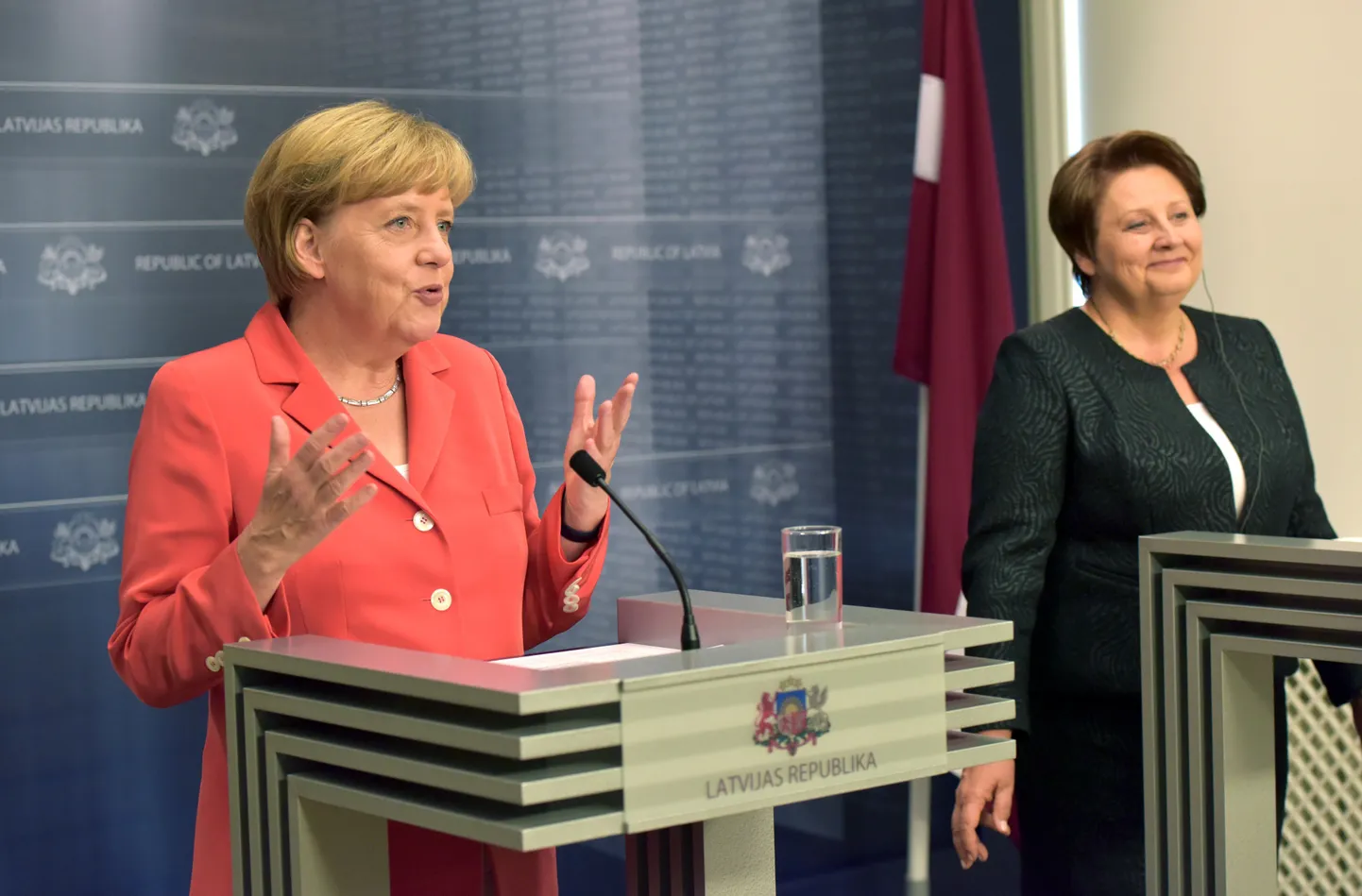 Saksamaa kantsler Angela Merkel ja Läti peaminister Laimdota Straujuma
