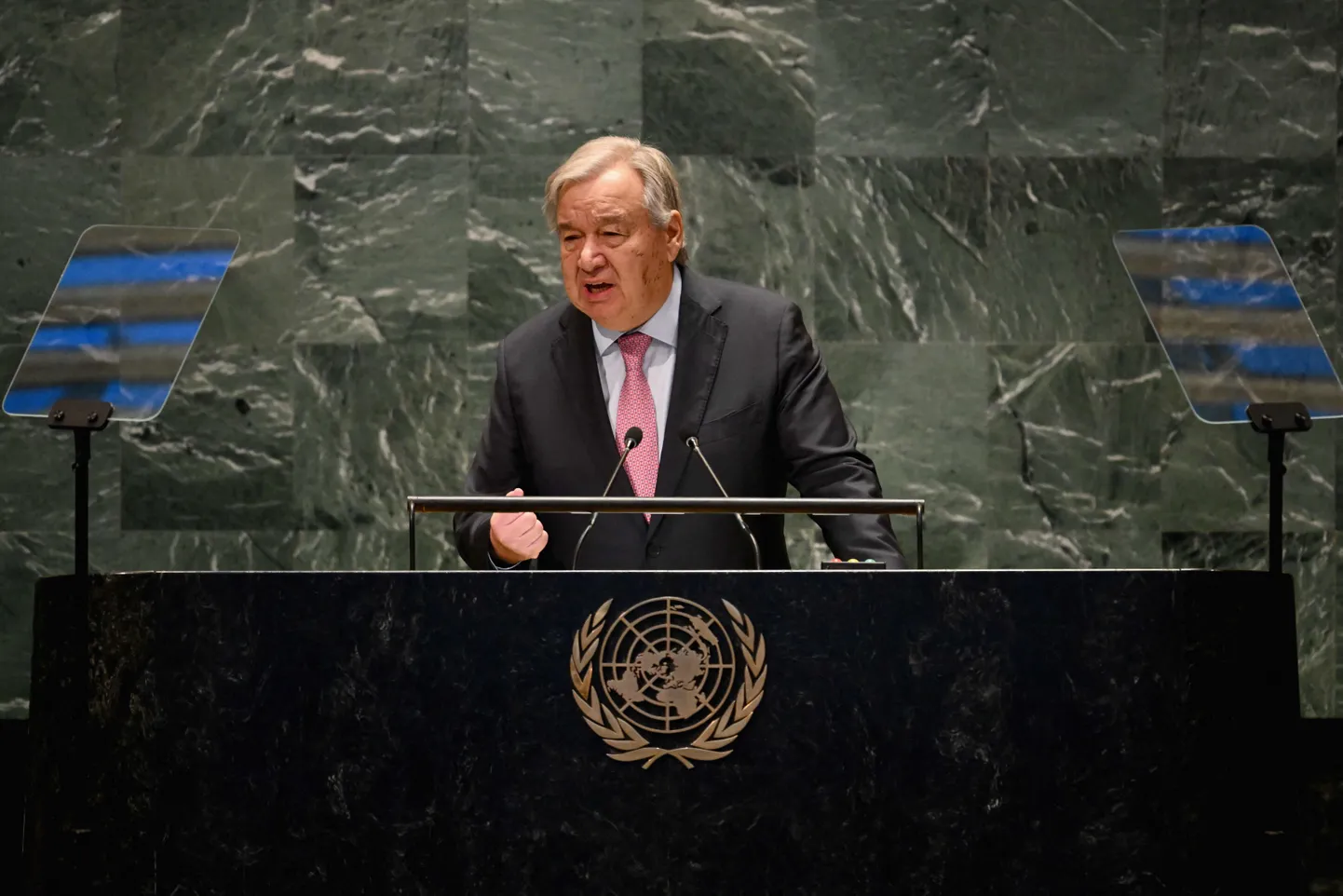 ÜRO peasekretär António Guterres rääkimas ÜRO Peaassamblee raames toimuval Tuleviku tippkohtumisel ÜRO peakorteris New Yorgis 22. septembril 2024. aastal.