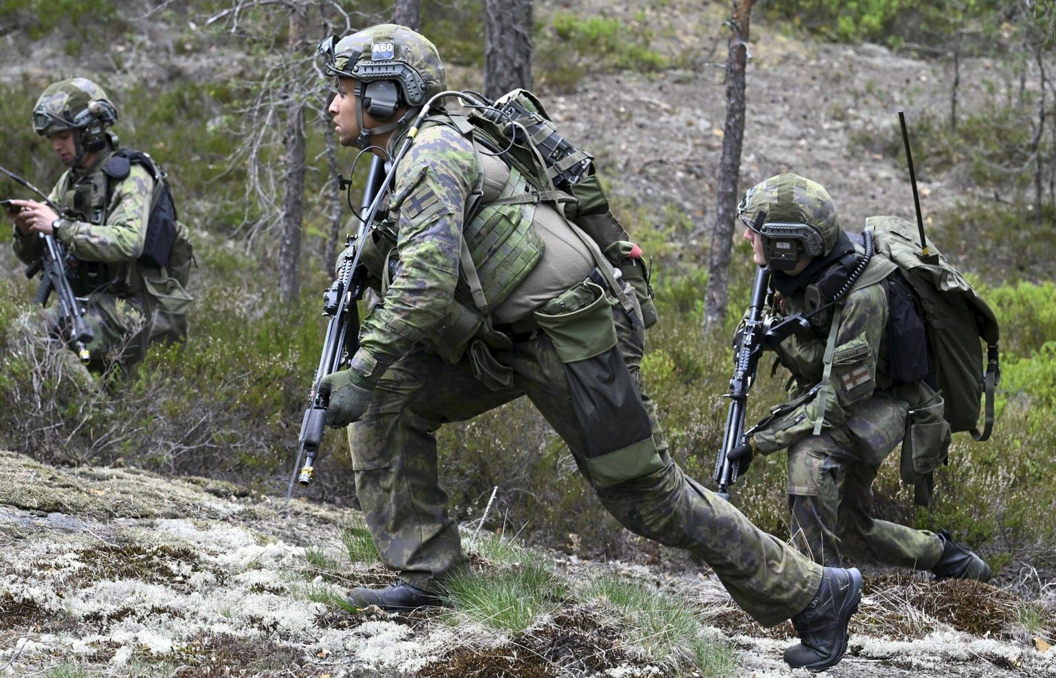 Soome sõdurid mai lõpus õppusel Porvoos. 