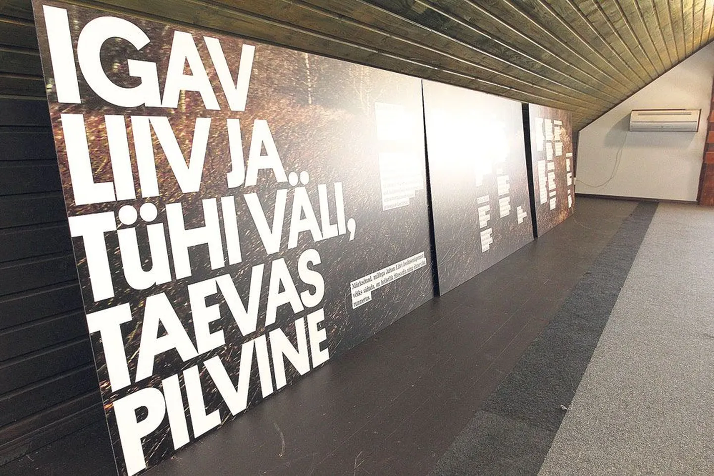 Liivi muuseumi teisel korrusel on eriti silmapaistvalt esile toodud luuletuse «Sügise» esimesed read «Igav liiv ja tühi väli, taevas pilvine...».