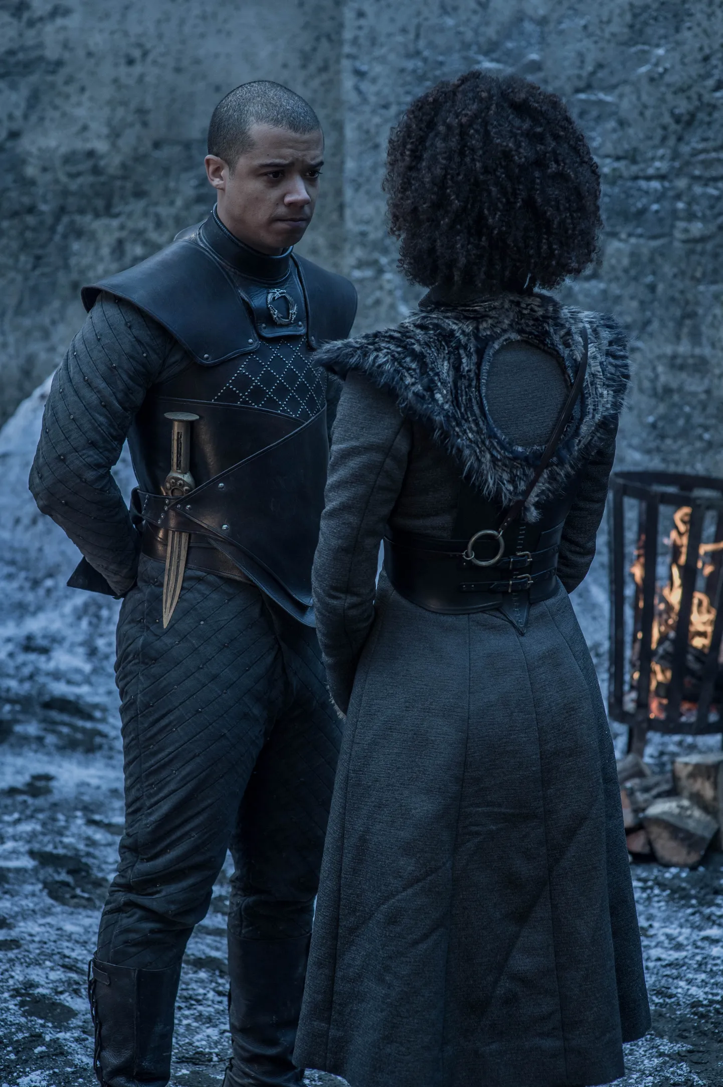 Jacob Anderson (Grey Worm) ja Nathalie Emmanuel (Missandei) «Troonide mängu» kaheksandal hooajal