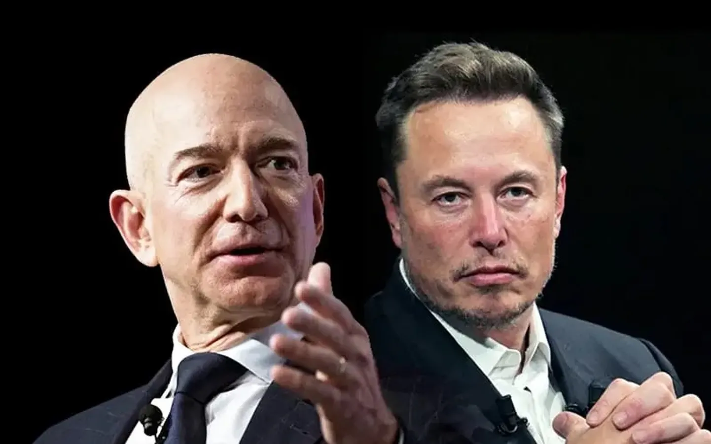 Amazoni asutaja Jeff Bezos (vasakul) ja Tesla tegevjuht Elon Musk.