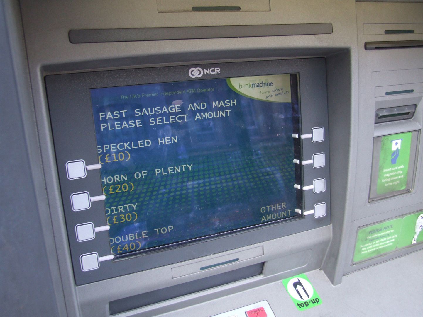 Ida-Londoni pangaautomaatidel on slängisõnad