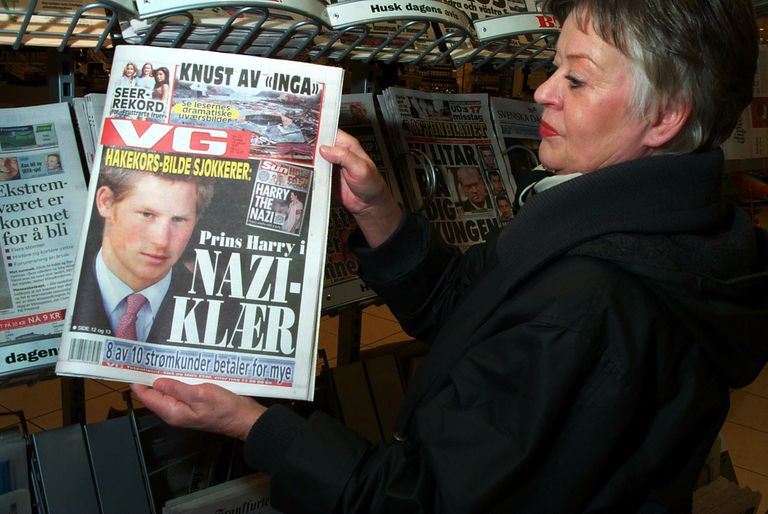 Prints Harry natsiskandaali kajastus Norra ajalehes.