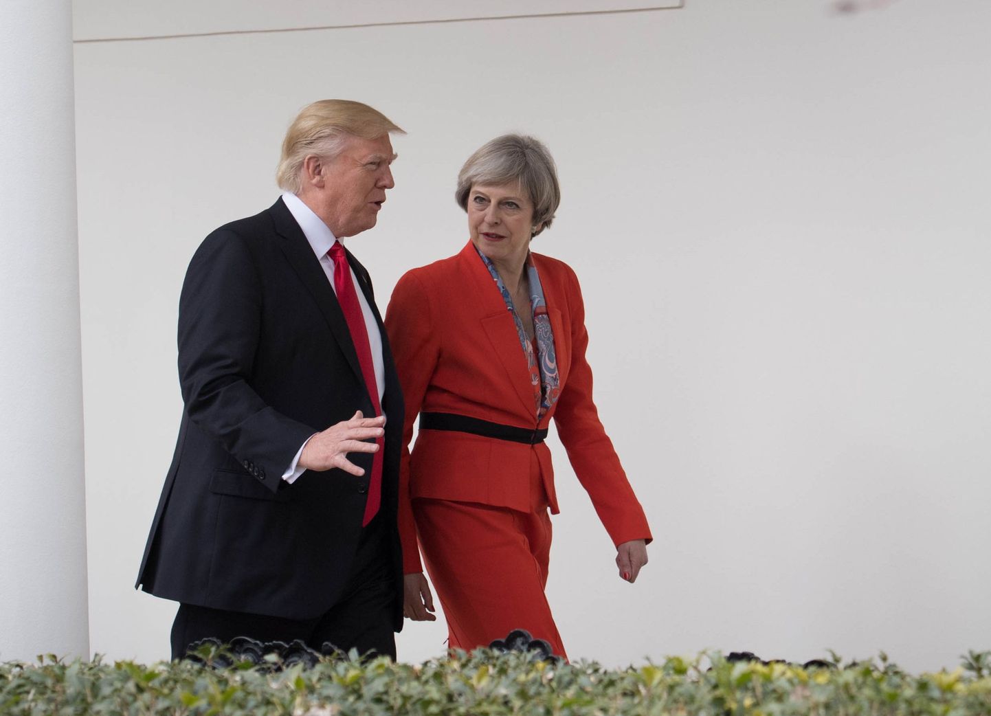 Briti peaminister Theresa May kohtumas USA presidendi Donald Trumpiga.