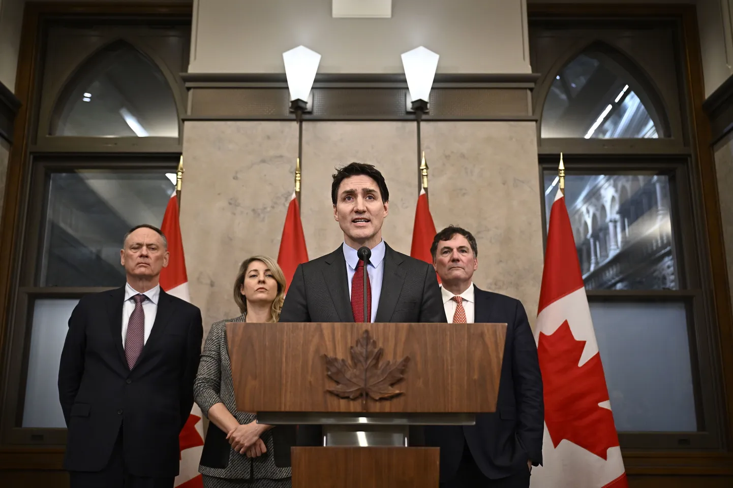 Kanada peaminister Justin Trudeau annab teada USAle kehtestatavatest tollitariifidest.
