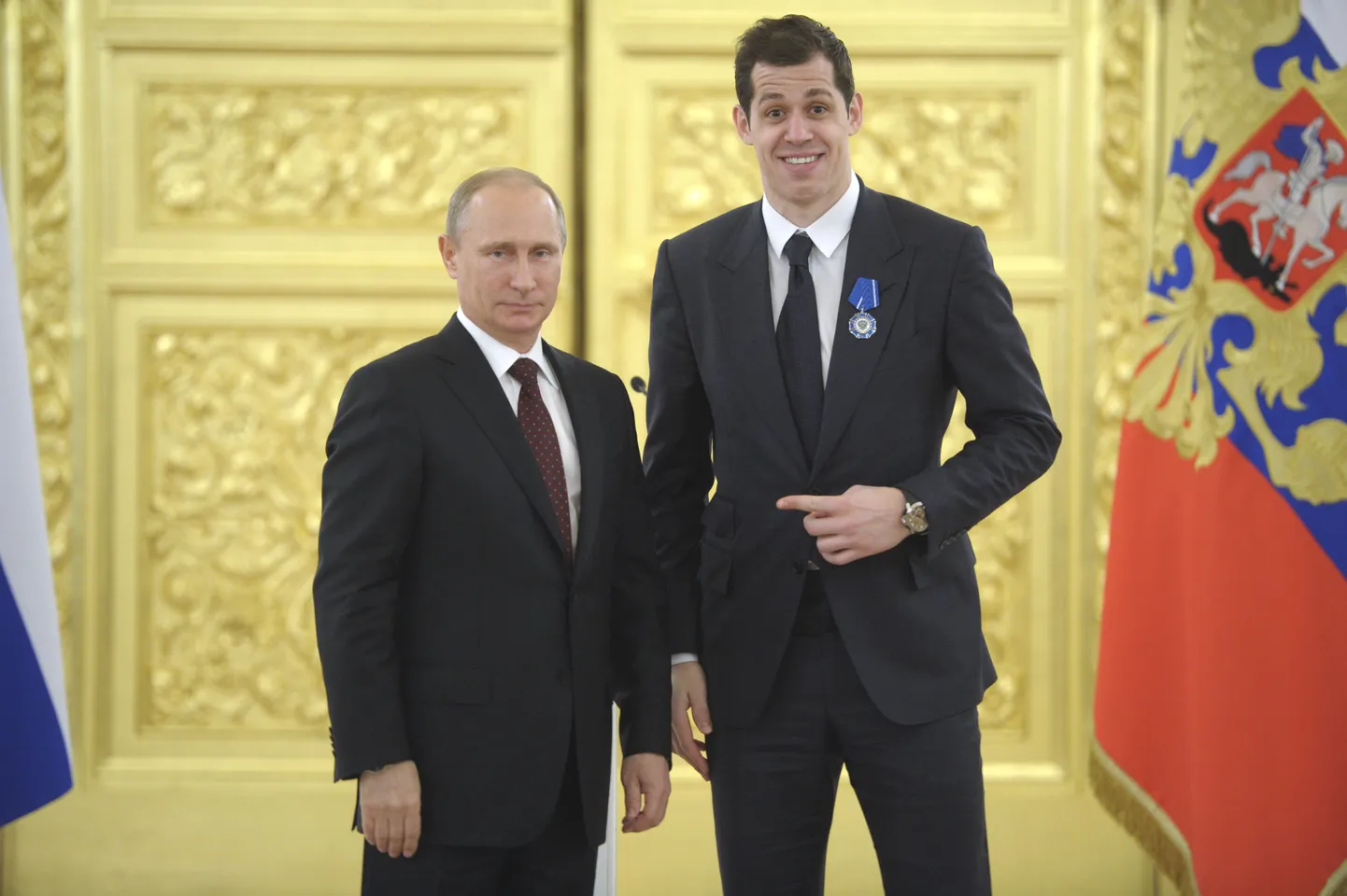 Vladimir Putin ja Jevgeni Malkin.