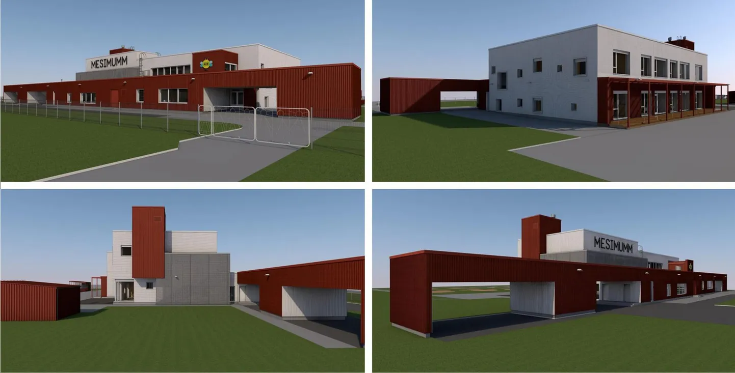 Arhitektuuribüroo Ansambel AB valmistatud 3D vaade Aravete uuele lasteaiale.