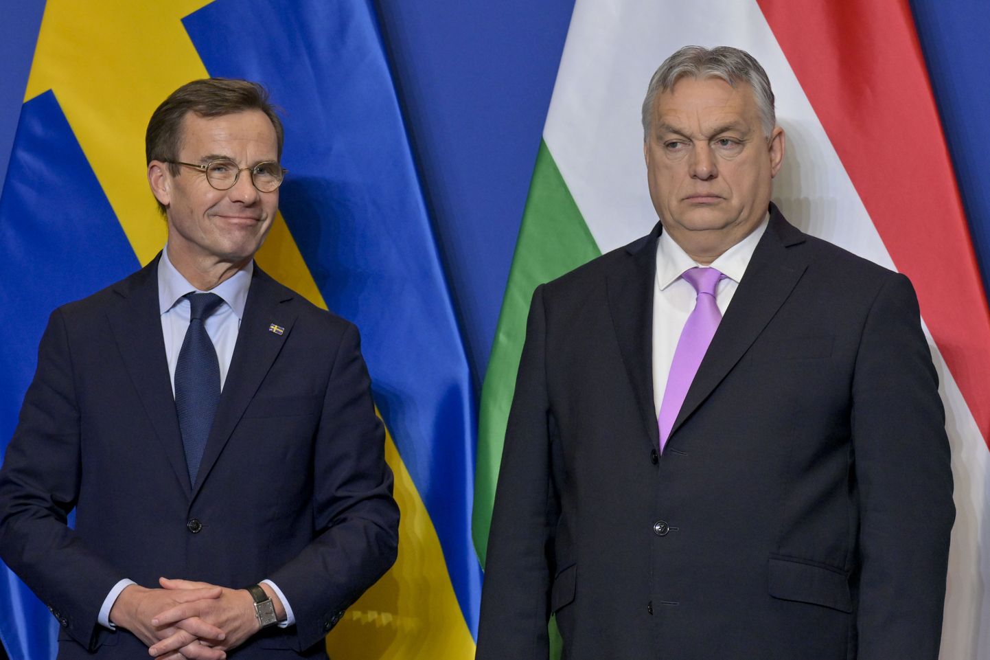 Rootsi peaminister Ulf Kristersson ja Ungari peaminister Viktor Orban reedel Budapestis.