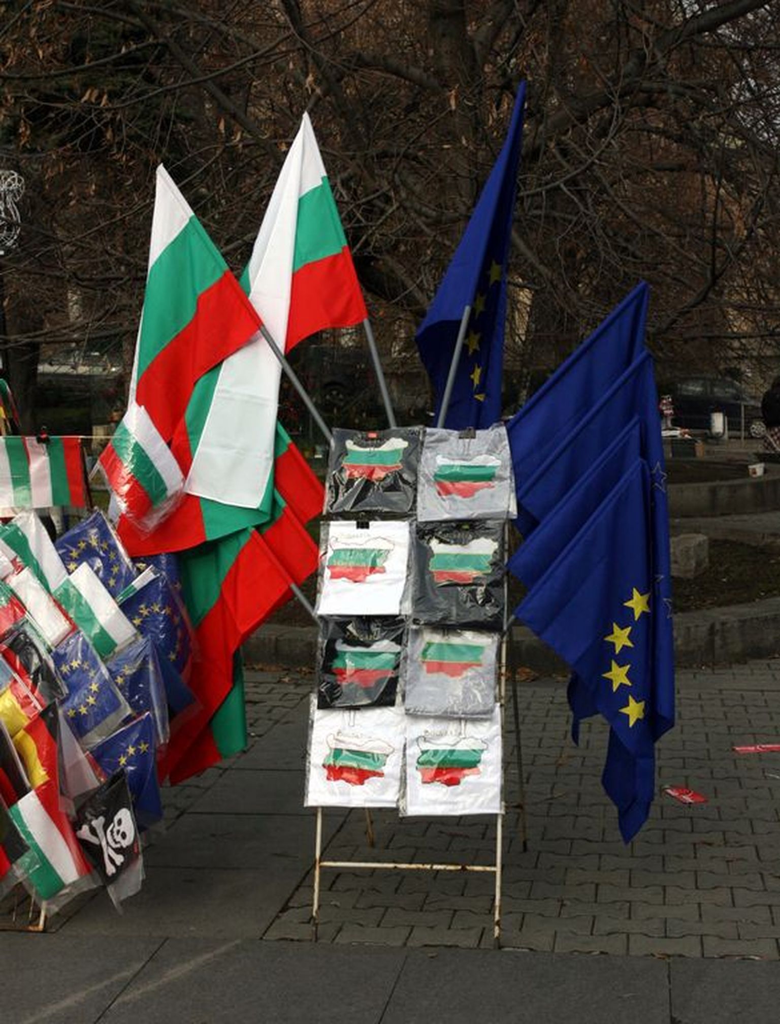 Pildil on Bulgaaria lipud.