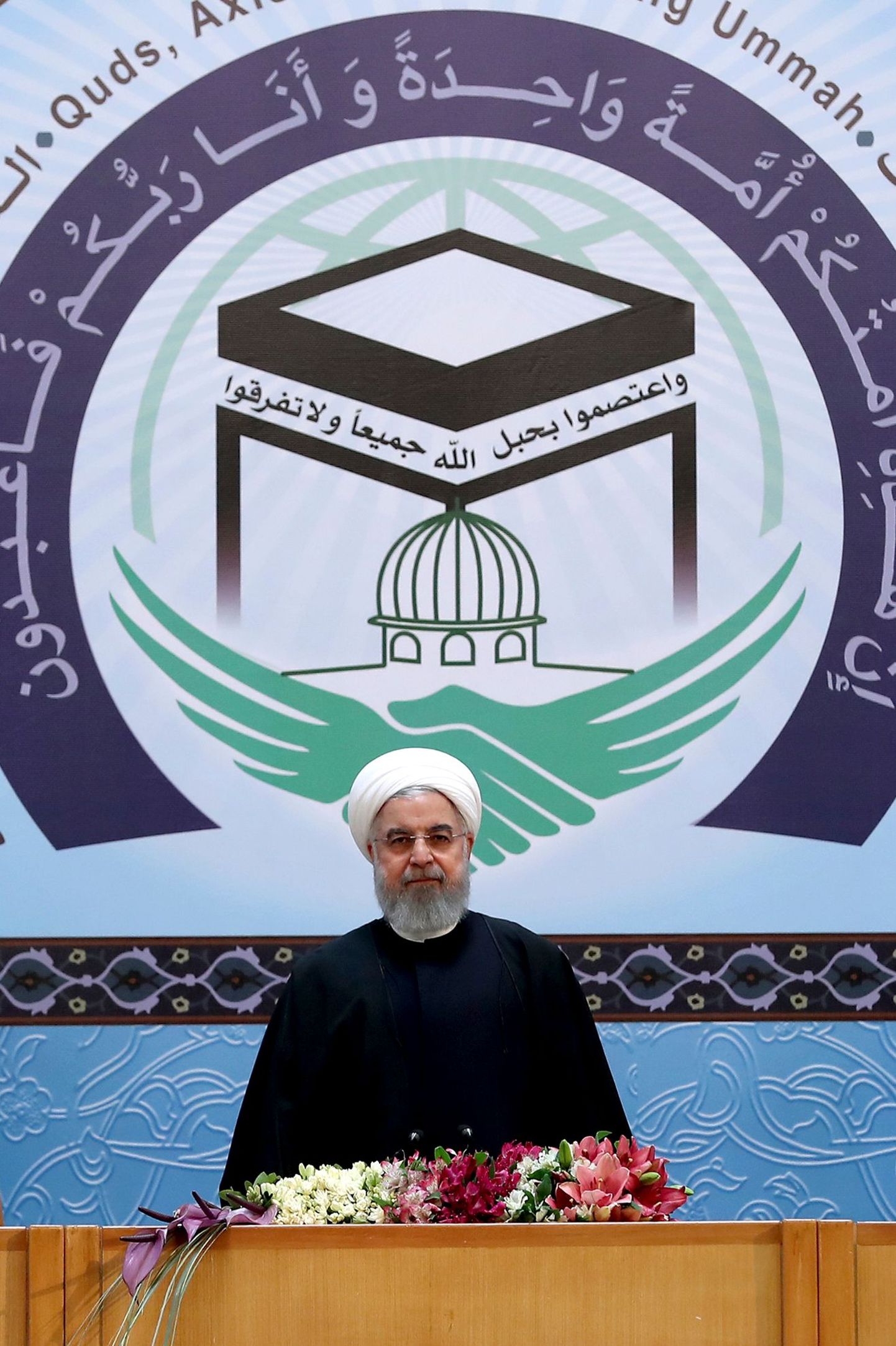 Iraani president Hassan Rouhani täna Teheranis toimunud konverentsil.