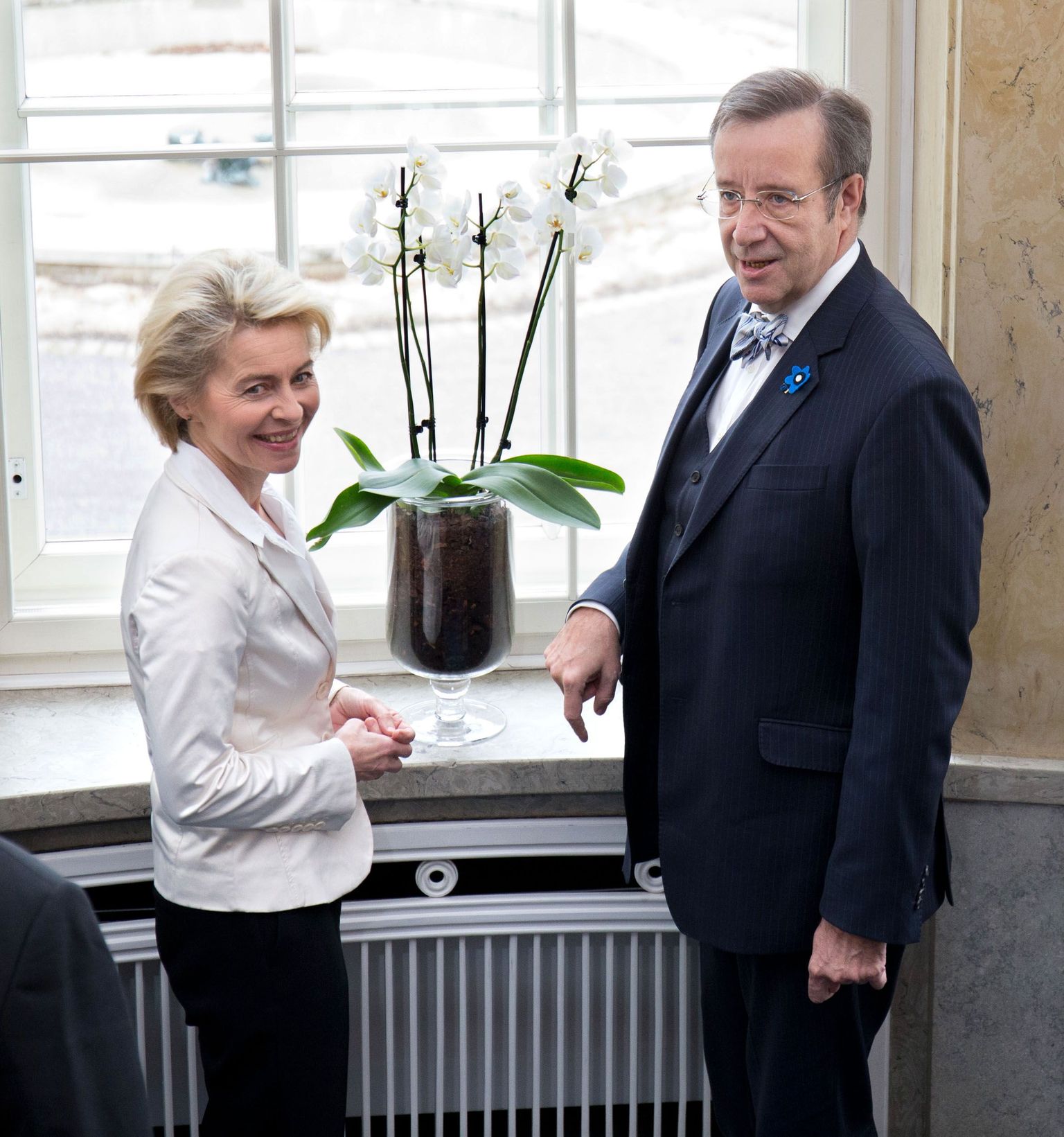 Saksamaa kaitseminister Ursula von der Leyen ja president Toomas Hendrik Ilves.