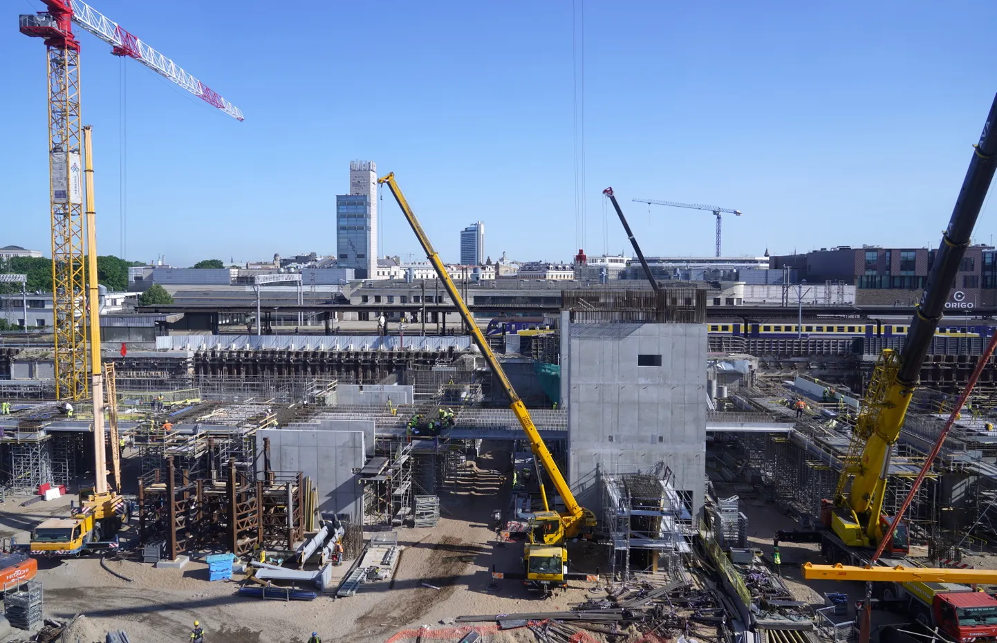 Строительство терминала Rail Baltica в Риге.